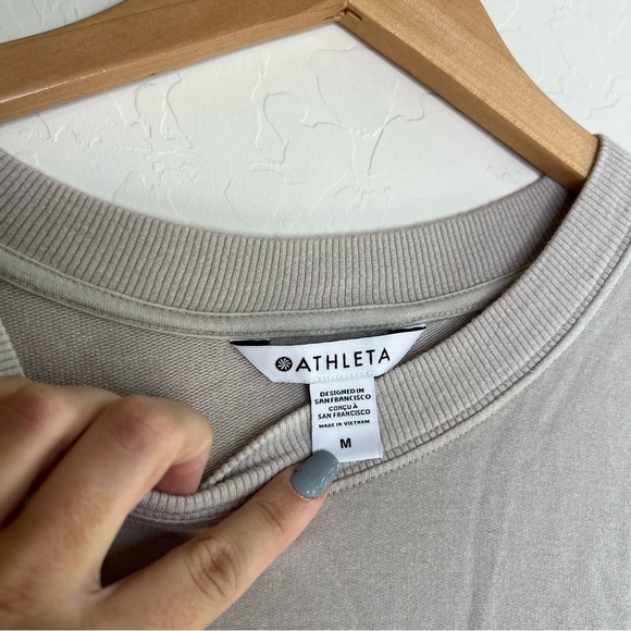 ATHLETA Light Beige Marina Crew Neck Drawstring Sweatshirt - Picture 6 of 8